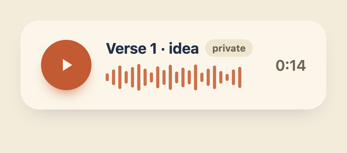 Voice memo on a section